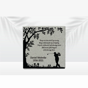 Golfer Memorial Gift - 12" x12" Memorial Stone show poultry,grooming poultry