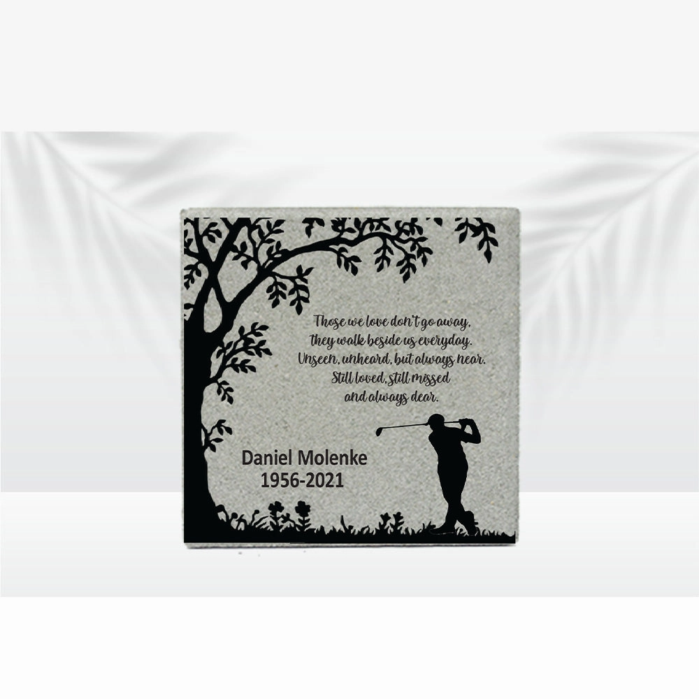 Golfer Memorial Gift - 12" x12" Memorial Stone show poultry,grooming poultry