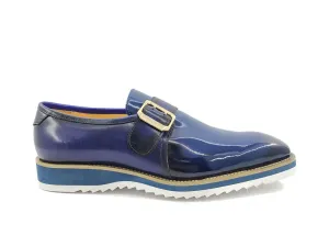 Gorgeous Patent Leather Slip on Monkstrap - Navy