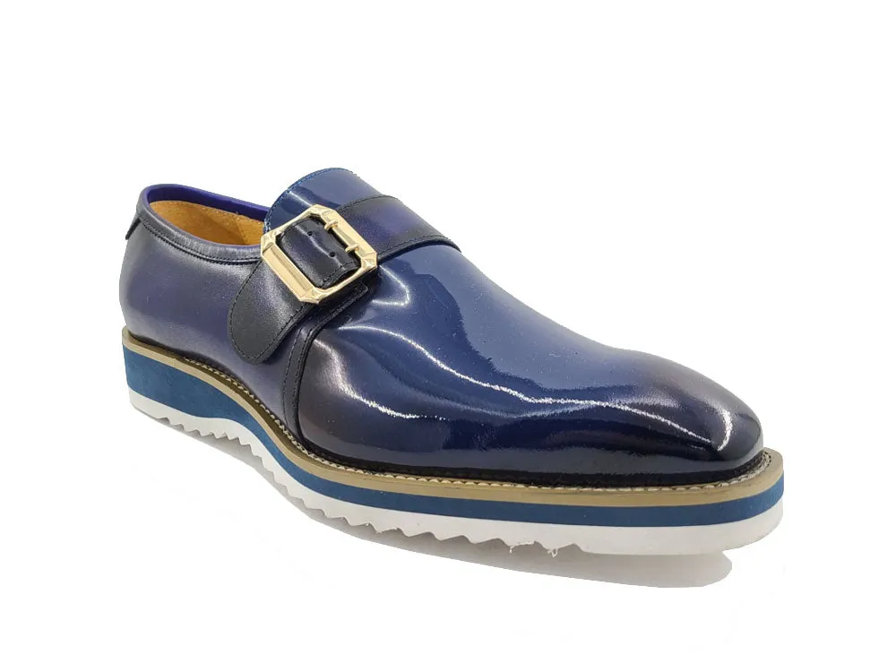 Gorgeous Patent Leather Slip on Monkstrap - Navy