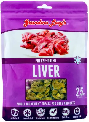 Grandma Lucy's Singles Freeze Dried Liver Single Ingredient Pet Treats freeze dried cat treats, single ingredient cat treats