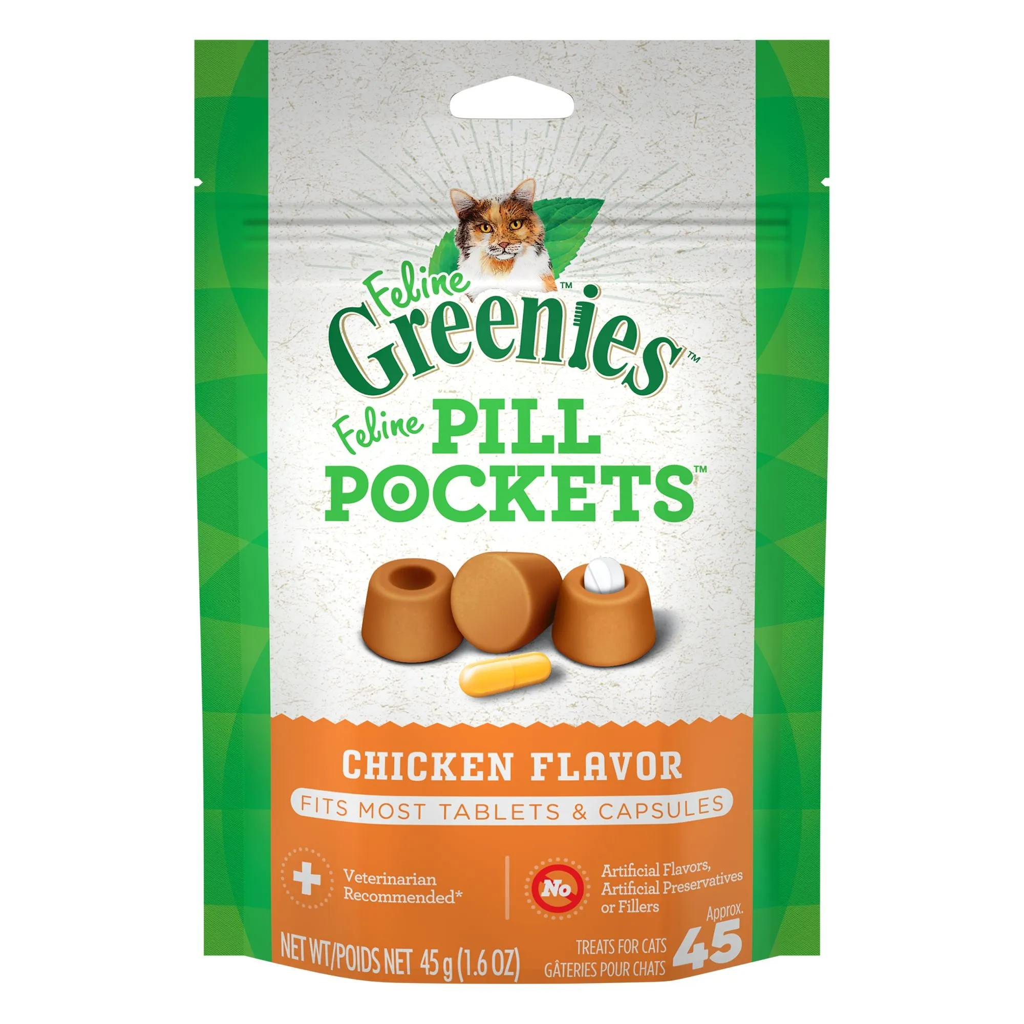 Greenies Feline Pill Pockets Cat Treats - Chicken cat treats, natural cat treats