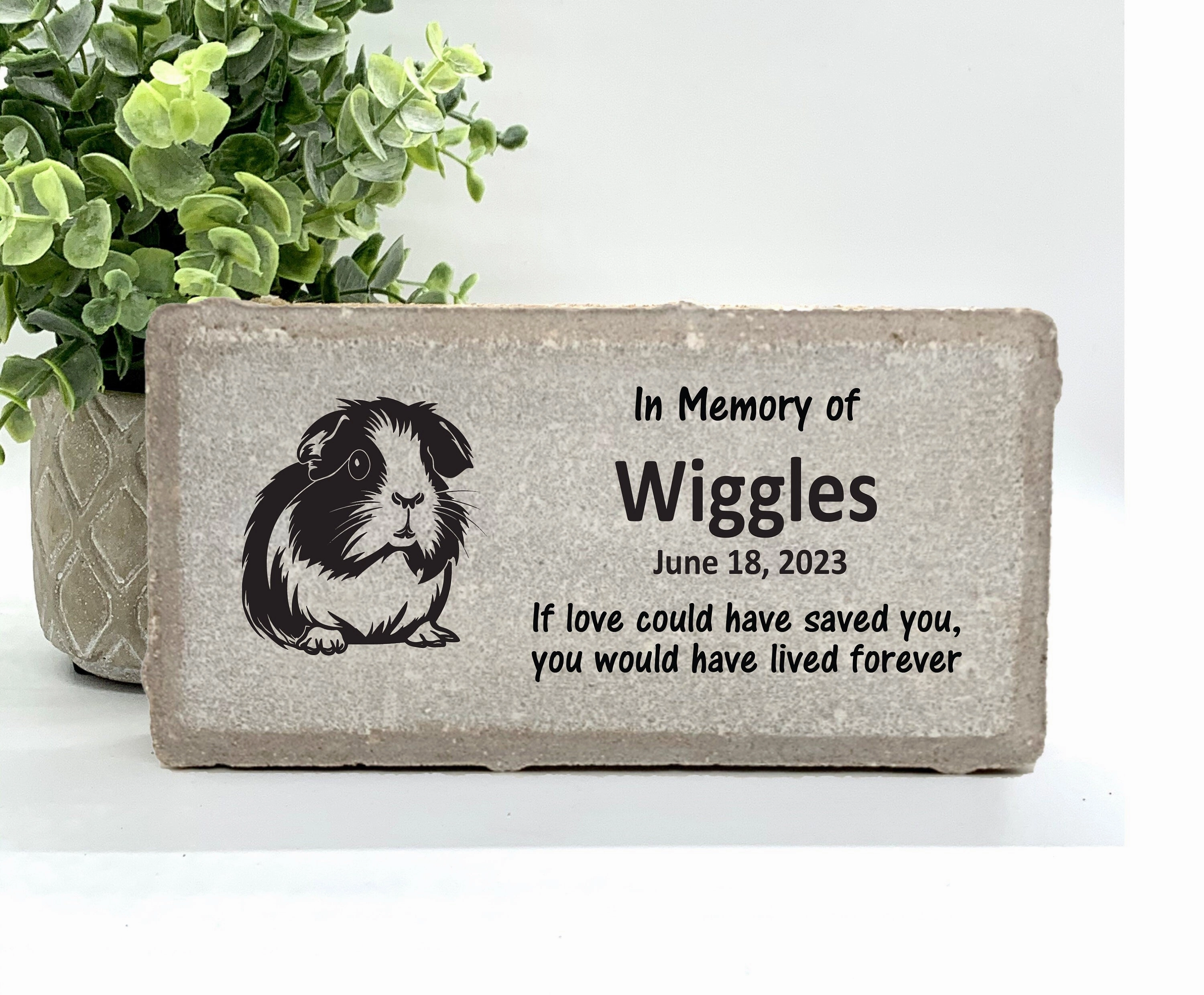 Guinea Pig Memorial Stone - Personalized Pet Keepsake - Pet Loss Gift - Custom Guinea Pig Sympathy Gift - Pet Condolence Gift