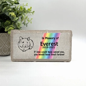 Guinea Pig Memorial Stone - Rainbow Bridge - If love could have saved you, you would have lived forever show poultry,grooming poultry