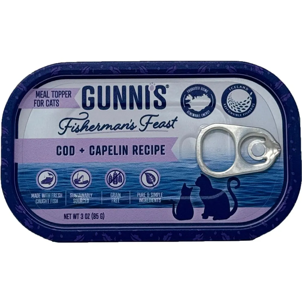 GUNNIS PET Cat Cod   Capelin Topper 85g cat treats, natural cat treats