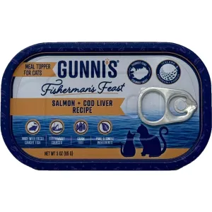 GUNNIS PET Cat Salmon   Cod Liver Topper 85g adult cat food, best cat food for adults