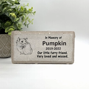 Hamster / Gerbil Memorial Stone - Personalized Pet Keepsake - Choice of Stone