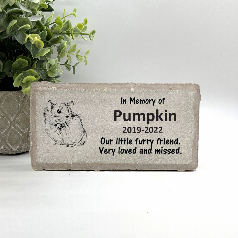Hamster / Gerbil Memorial Stone - Personalized Pet Keepsake - Choice of Stone