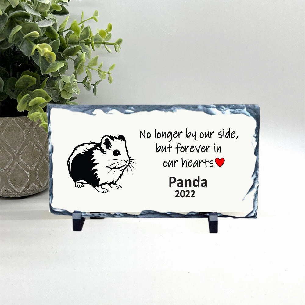 Hamster Memorial Stone - No longer by our side but forever in our hearts