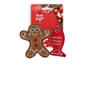Happy Holiday - 2 pack Gingerbread Man & Fish