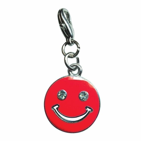 Happy Face Red Enamel Dog Collar Charm dog collar charm,pet tag