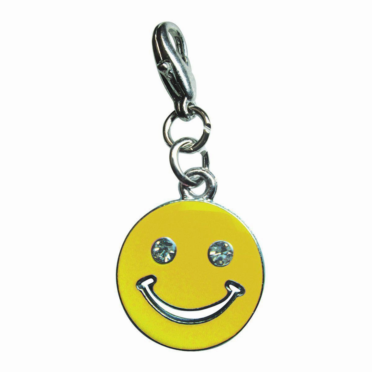 Happy Face Yellow Enamel Dog Collar Charm dog collar charm,pet tag