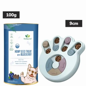Healing Leaf Hemp Blueberry Treats and Skatrs Treat Hider Toy Combo for Dogs
