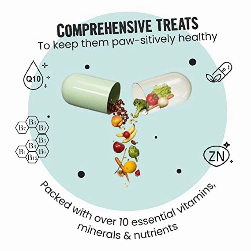 Healing Leaf Hemp Protein Powder and Bark Out Loud Immunity Multi Vitamin Chew Stix for Dogs and Cats Combo