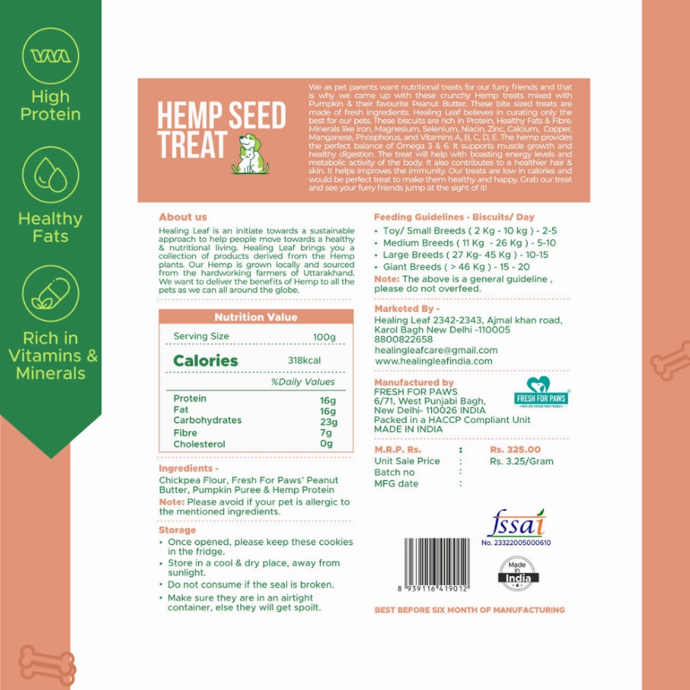 Healing Leaf Hemp Pumpkin Dog Treats