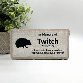 Hedgehog Memorial Stone -  Loss of Hedgehog Sympathy Gift