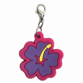Hibiscus PVC Dog Collar Charm Purple/Pink dog collar charm,pet tag