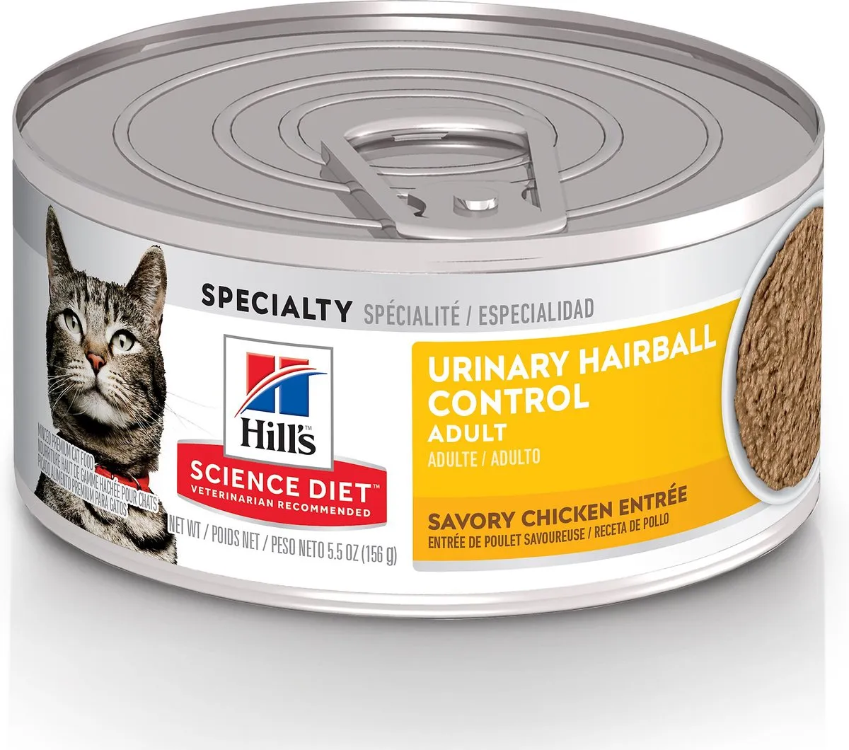 Hill's Science Diet Adult Urinary & Hairball Control Savory Chicken Canned Cat Food healthy cat food, premium dry cat food