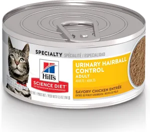 Hill's Science Diet Adult Urinary & Hairball Control Savory Chicken Canned Cat Food wet cat food, canned cat food