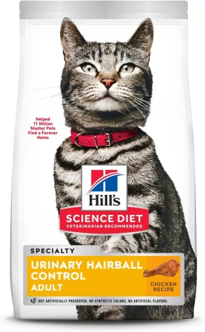 Hill's Science Diet Adult Urinary Hairball Control Chicken Recipe Dry Cat Food healthy cat food, premium dry cat food