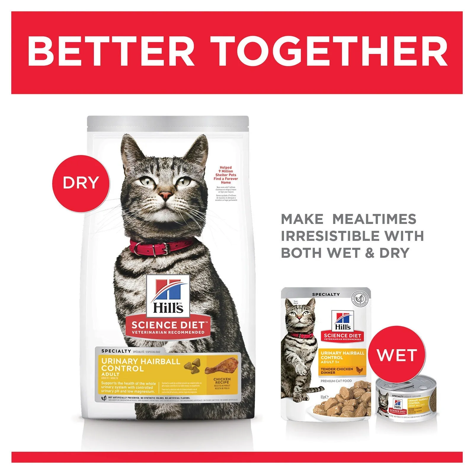 Hill's Science Diet Cat Food Adult Urinary Hairball Control