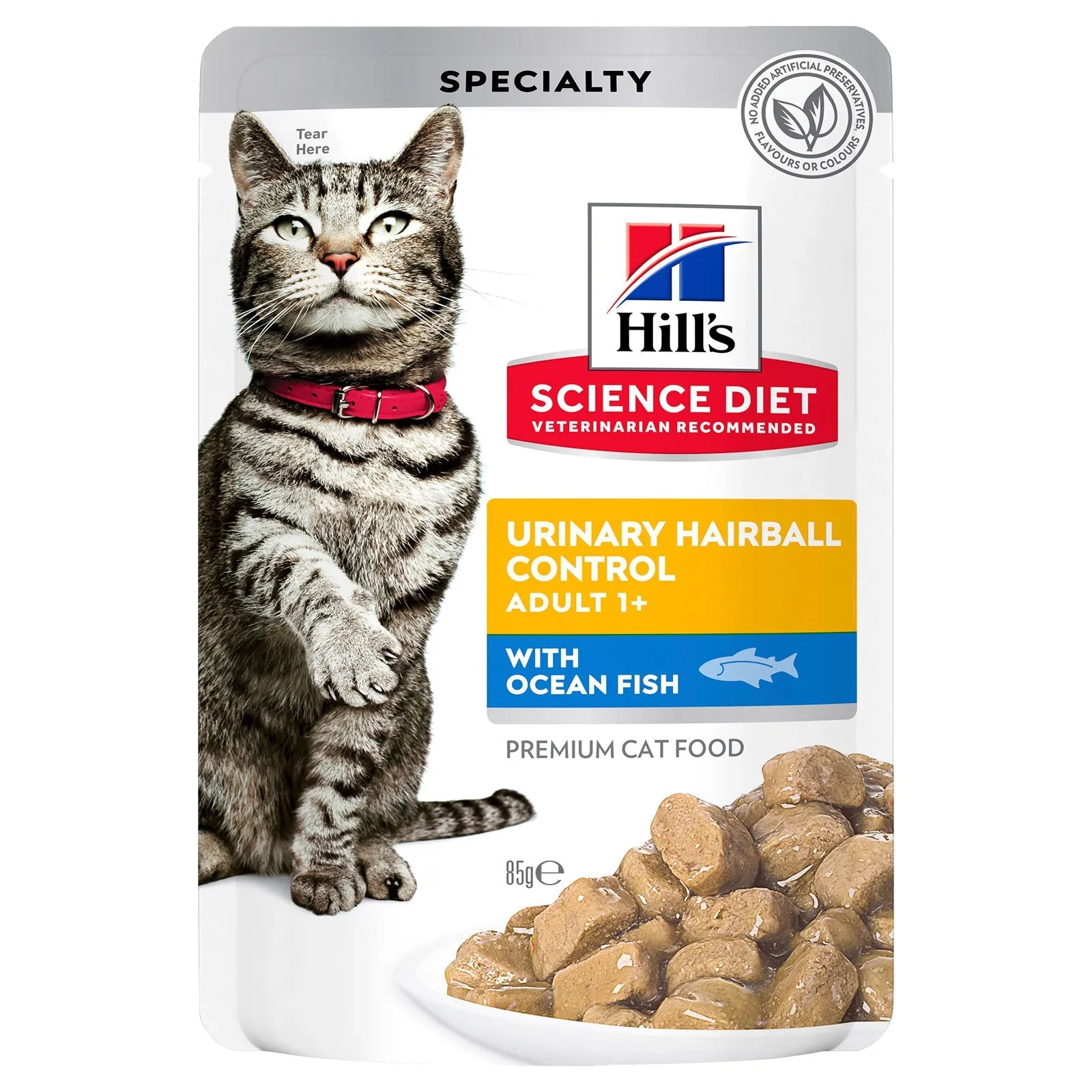 Hill's Science Diet Cat Food Pouch Adult Urinary Hairball Control Ocean Fish