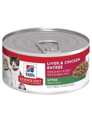 Hill's Science Diet Kitten LIver/Chicken Entree for Cats kitten dry food, kitten wet food