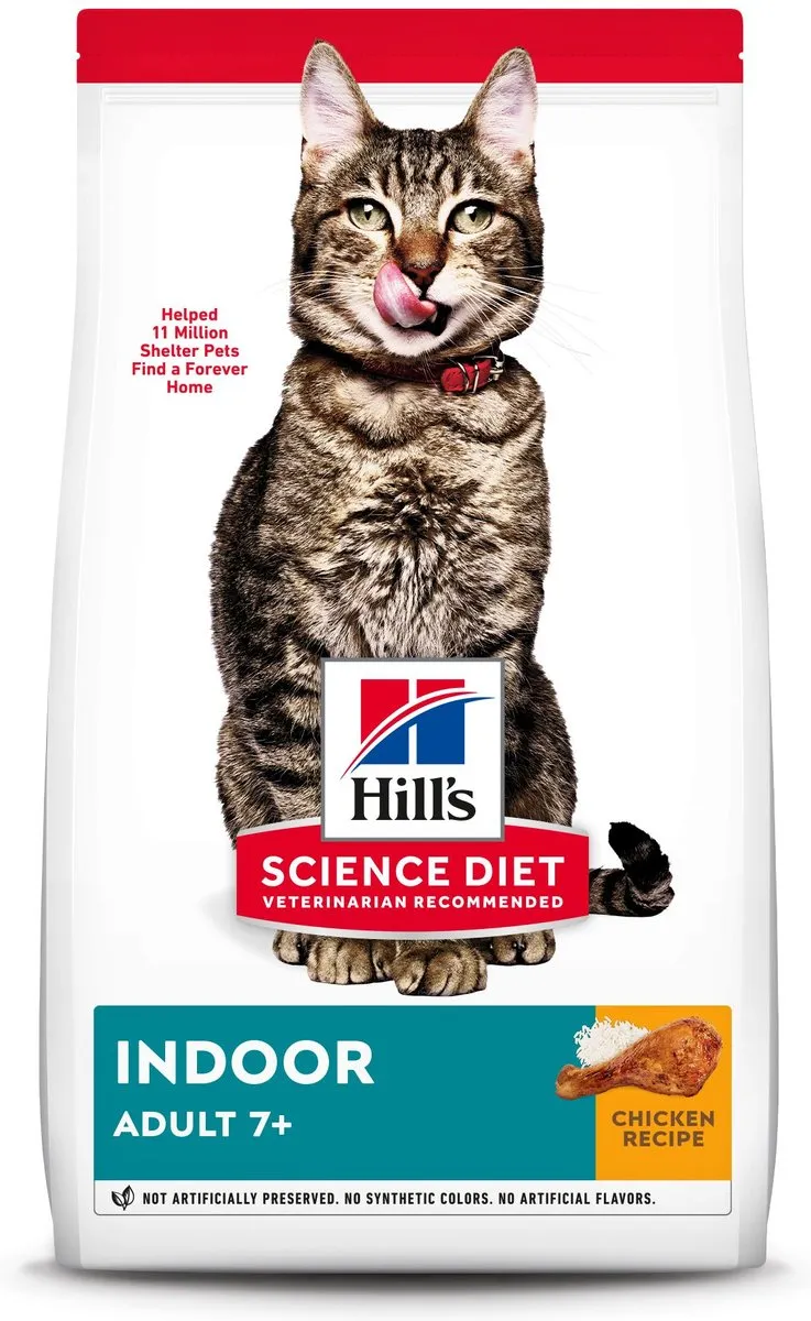 Hill's Science Diet Senior 7  Indoor Chicken Recipe Dry Cat Food senior cat food, best food for older cats