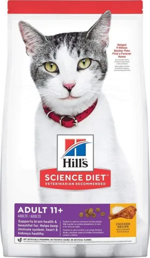 Hill's Science Diet Senior Age 11  Chicken Recipe Dry Cat Food senior cat food, best food for older cats