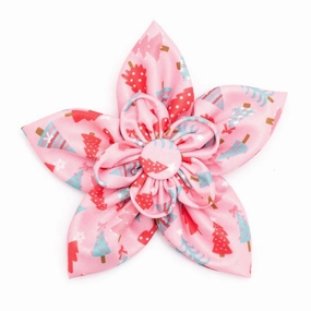 Holiday Trees Dog Collar Flower Pink dog collar accessory,collar decor
