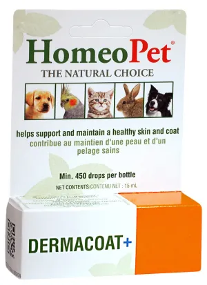 HomeoPet Dermacoat  15ml (450 drops) cat vitamins, cat immune support