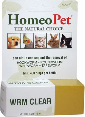 HomeoPet WRM Clear Dewormer for Hookworms, Roundworms, Tapeworms & Whipworms for Dogs & Cats multivitamin for cats, daily cat supplements
