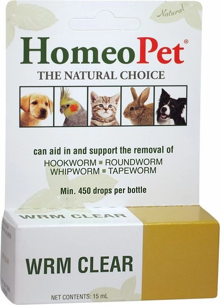 HomeoPet WRM Clear Dewormer for Hookworms, Roundworms, Tapeworms & Whipworms for Dogs & Cats multivitamin for cats, daily cat supplements