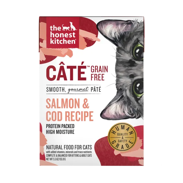 Honest Kitchen Cate Grain Free Salmon & Cod Recipe 2.8oz adult cat food, best cat food for adults