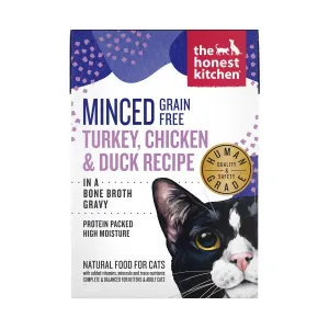 Honest Kitchen Minced Grain Free Turkey, Chicken & Duck Recipe 2.8oz dry cat food, cat kibble