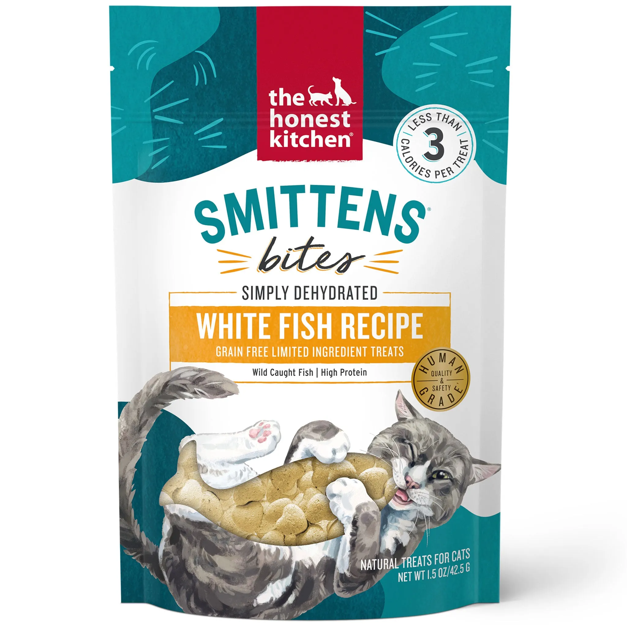 Honest Kitchen Smitten Bites Whitefish Cat Treats crunchy cat treats, grain free cat treats