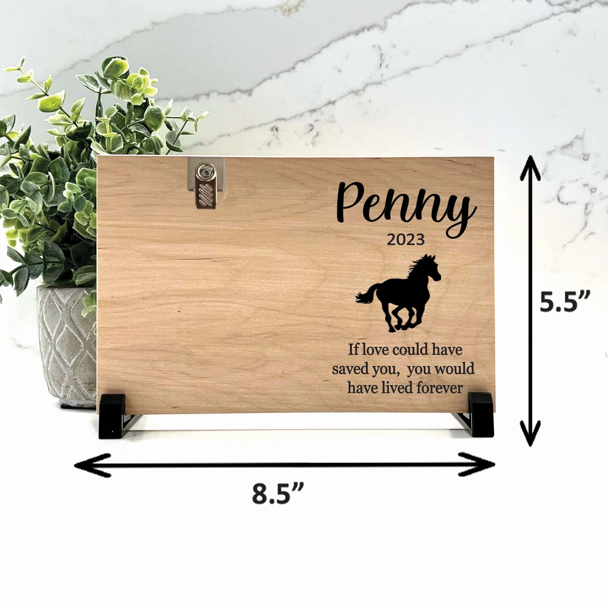 Horse Memorial - Wood Memorial Frame