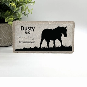 Horse Memorial Stone - Personalized Horse Memorial Gift - Forever in our Hearts show poultry,grooming poultry