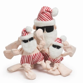 HuggleHounds Peppermint Collection Beach Bum Santa Knottie - Large seasonal cat wear,holiday pet clothes
