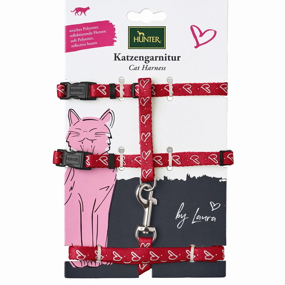 Hunter Laura Harness with Leash for Cats & Kittens (Red)