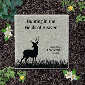 Hunter Memorial - Personalized 12x12 Stone - Hunting in the Fields of Heaven show poultry,grooming poultry