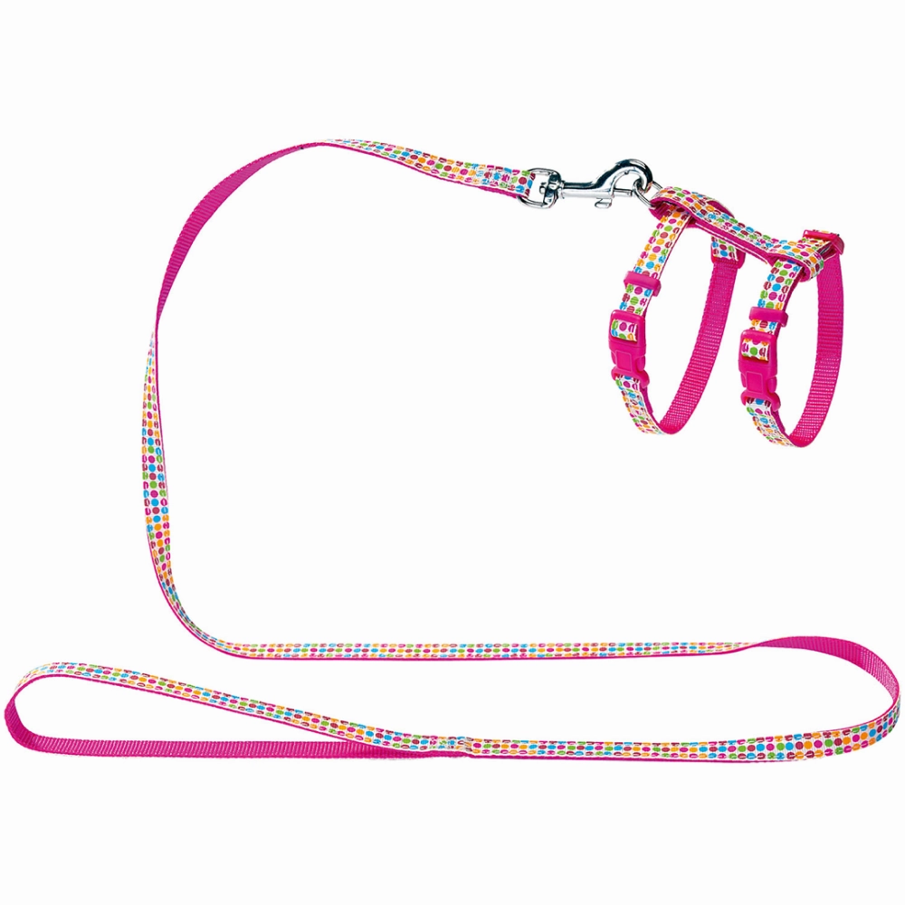 Hunter Sweet Set Nylon Harness and Leash for Puppy & Kitten (Pink)