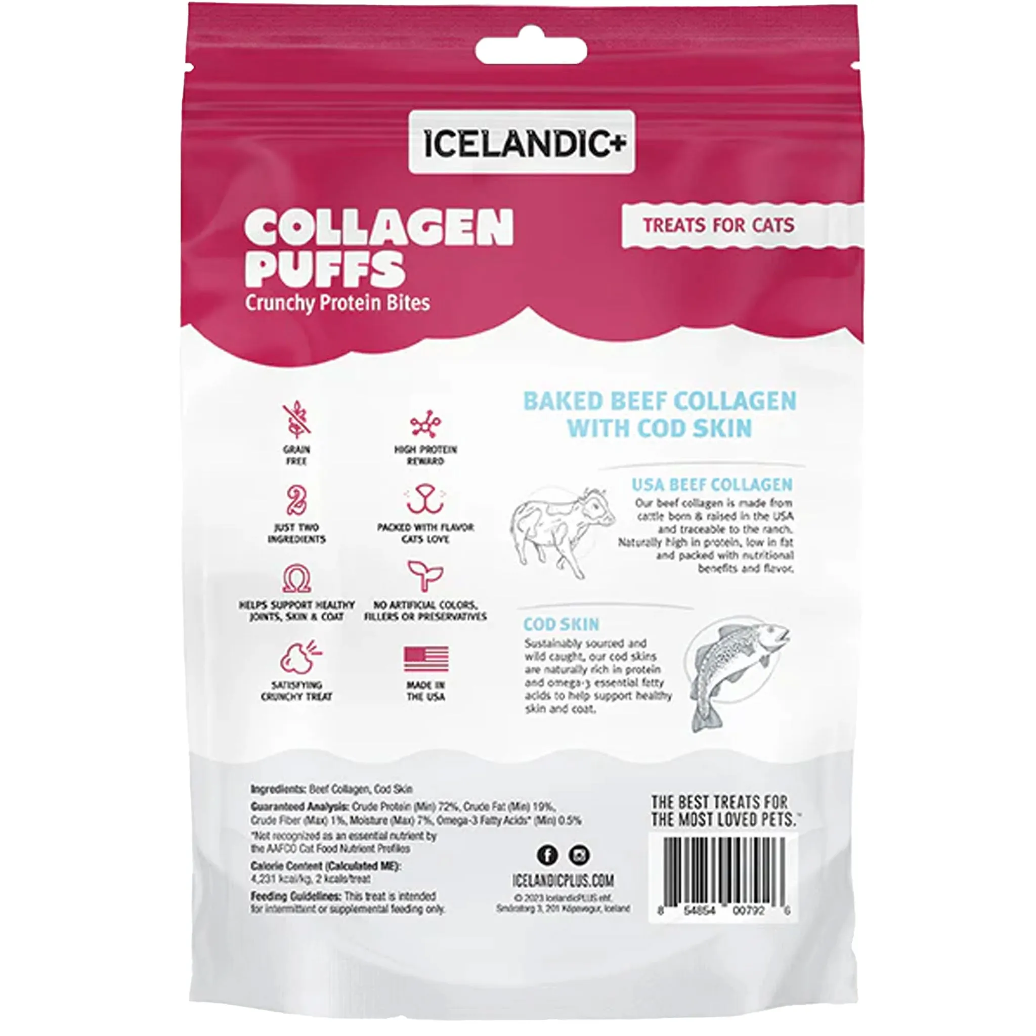 Icelandic  Collagen Puffs Cod Skin Cat Treats