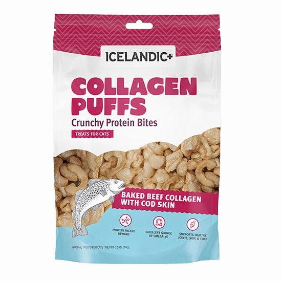 Icelandic  Beef Collagen Puffs with Cod Skin Treats for Cats (SPECIAL ORDER ITEM)