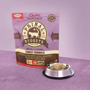 *In Store Only* Primal Feline Raw Frozen Nuggets Turkey 3lb dry cat food, cat kibble