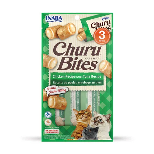 Inaba Churu Bites Chicken Wrap Tuna Recipe 30g cat treats, natural cat treats