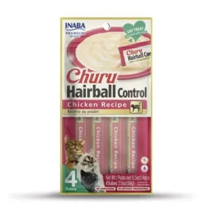 Inaba Churu Hairball Control Chicken Recipe 56g 4 pack cat treats, natural cat treats
