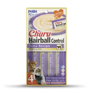 Inaba Churu Hairball Control Tuna Recipe 56g 4 pack cat treats, natural cat treats