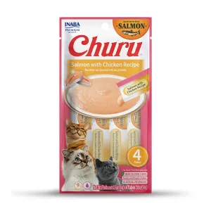 Inaba Churu Puree Salmon with Chicken 56g 4 pack cat treats, natural cat treats