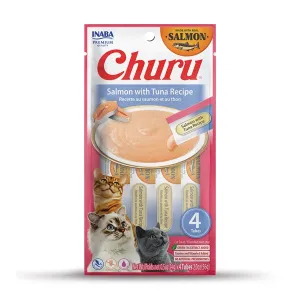 Inaba Churu Puree Salmon with Tuna Recipe 56g 4 pack cat treats, natural cat treats